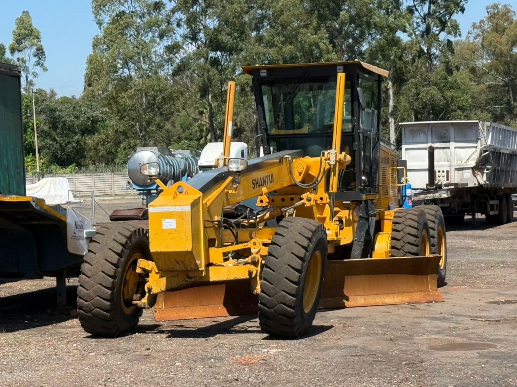 Motor grader on site
