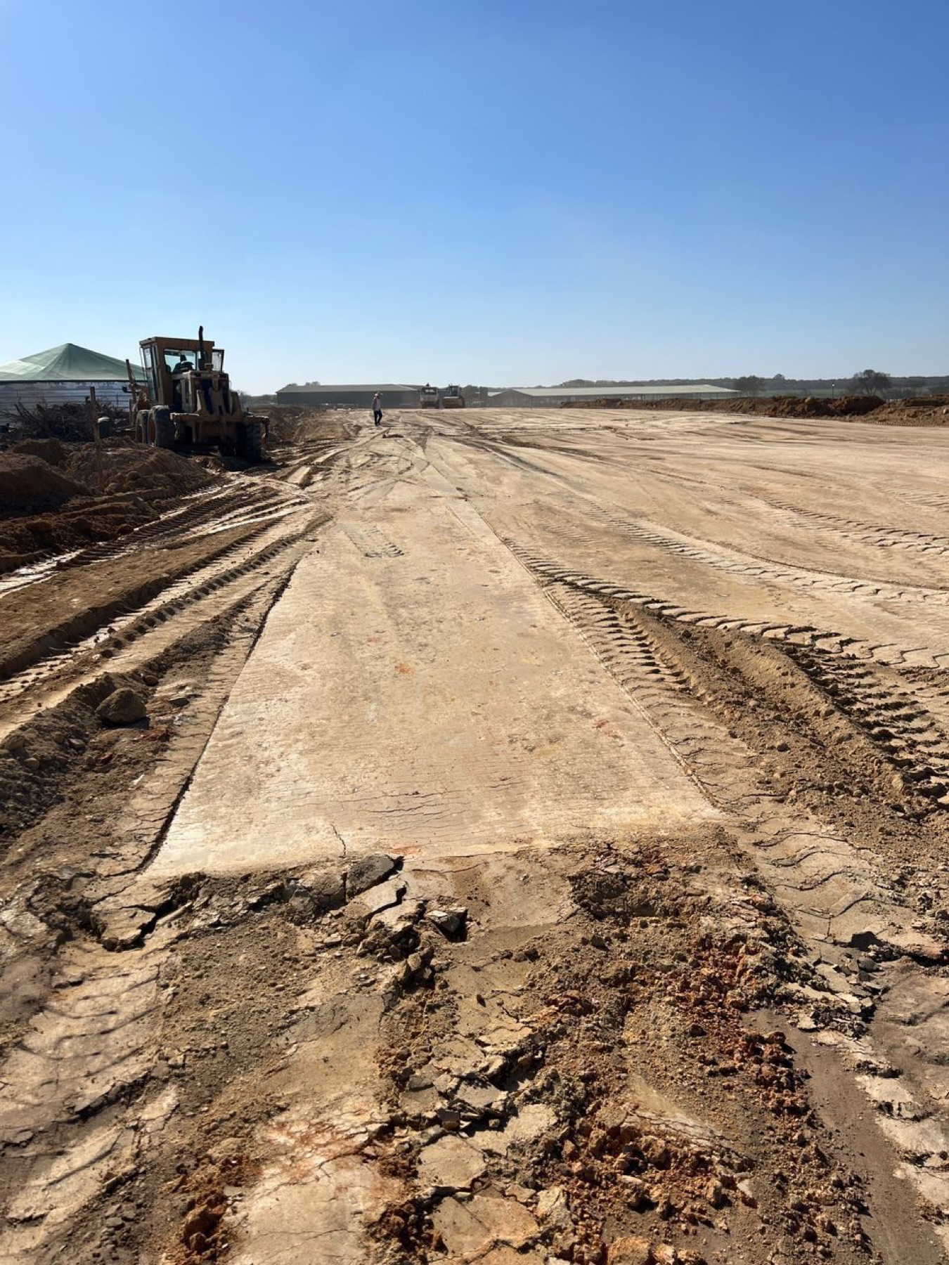Compacted platform after grading