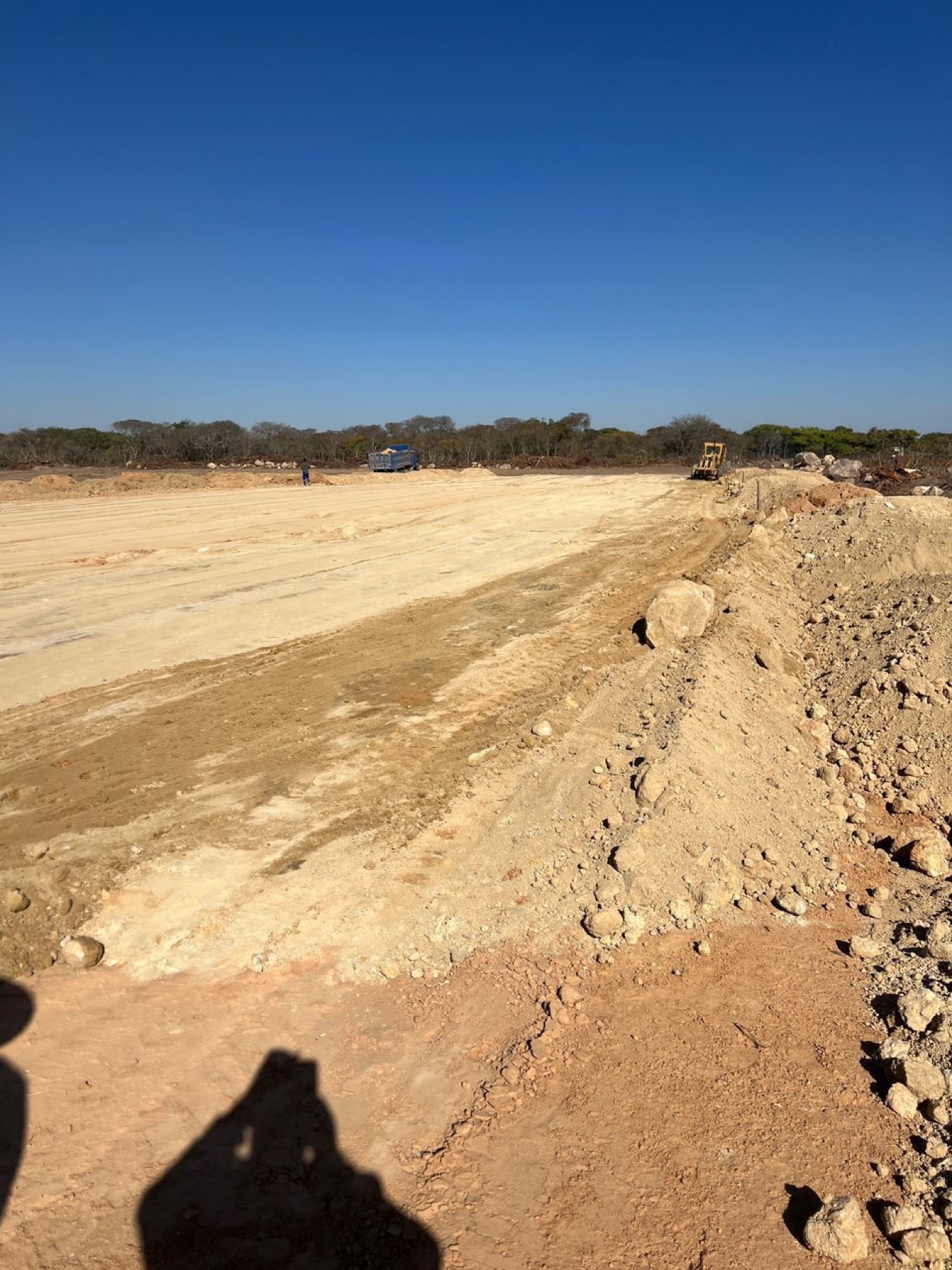 Graded site with plant working