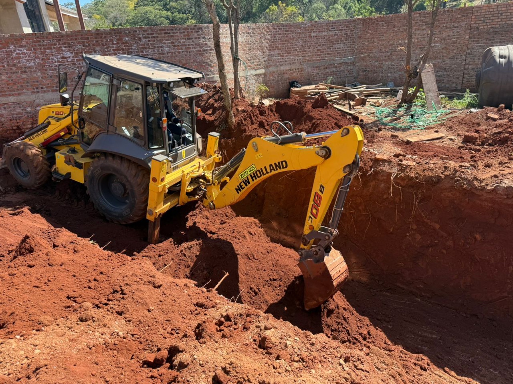 Excavation of the building platform