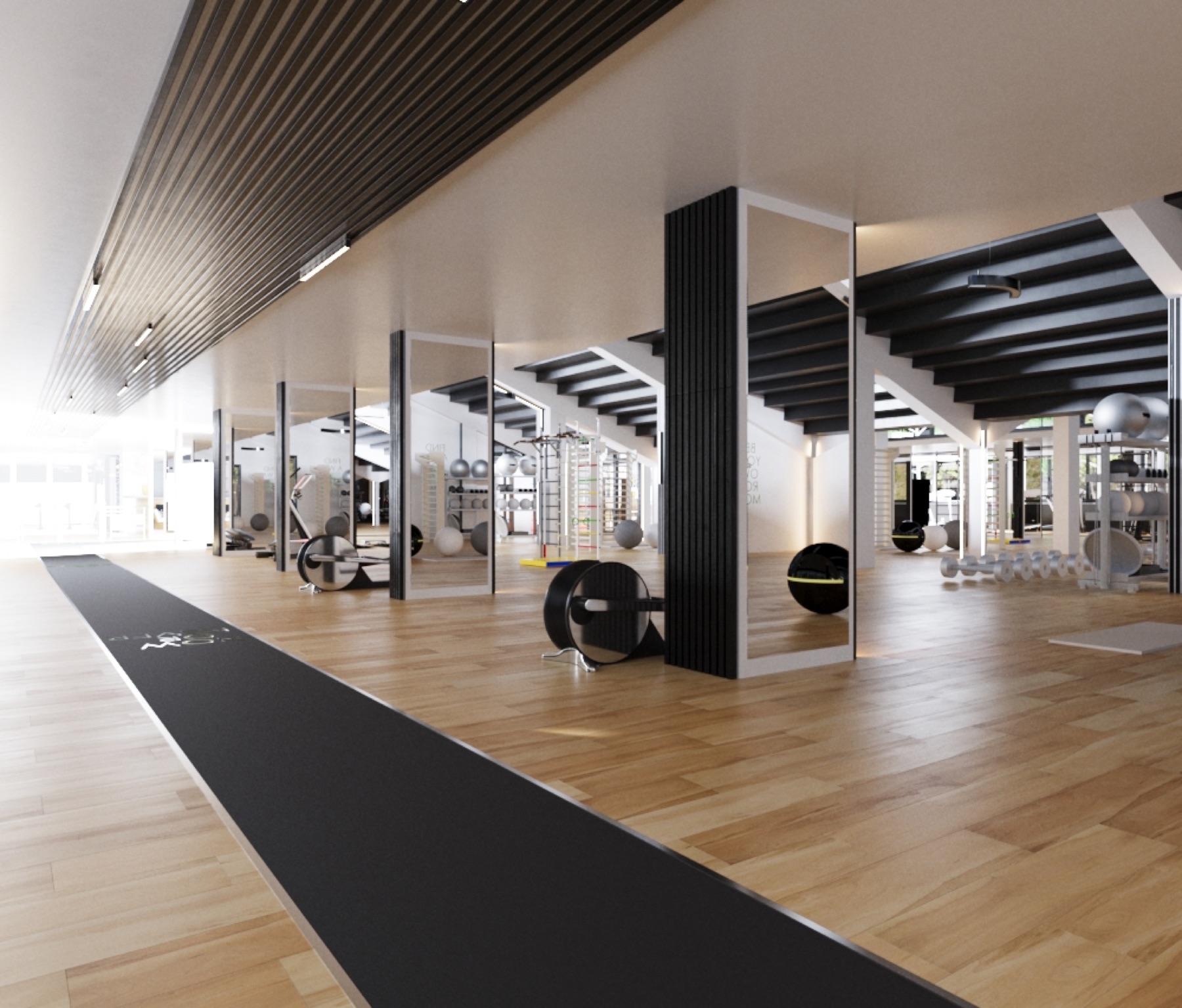 Gym concept — cardio row