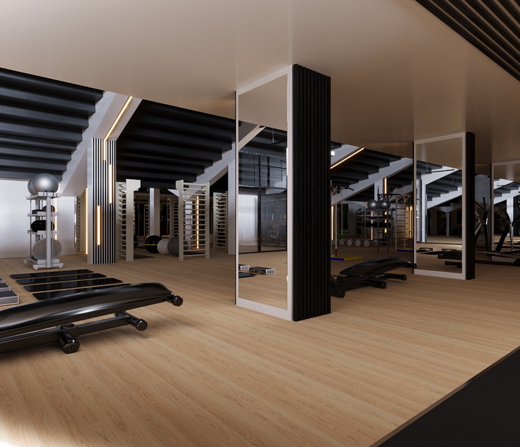 Gym concept — reception and lounge