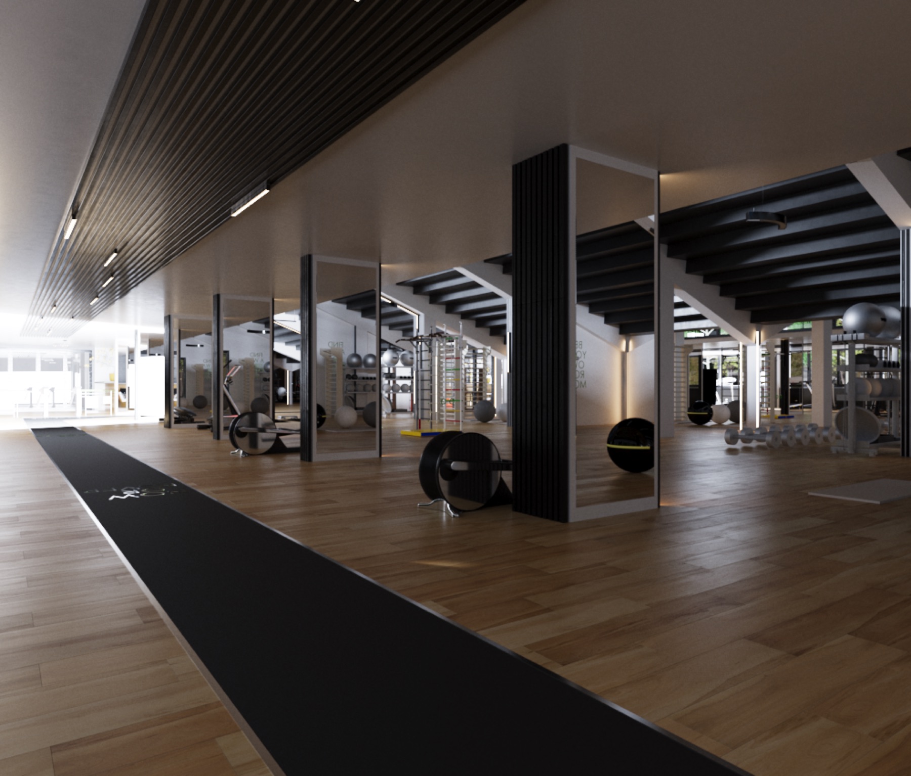 Gym concept — stretching zone